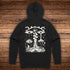 Paradoxical Perspective mystical midweight hoodie in Black, Royal Blue, and Pink, featuring a psychedelic design, kangaroo pocket, and raglan sleeves.